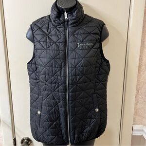 Free Country Women’s Quilted/Faux Fur Reversible Vest Sz S